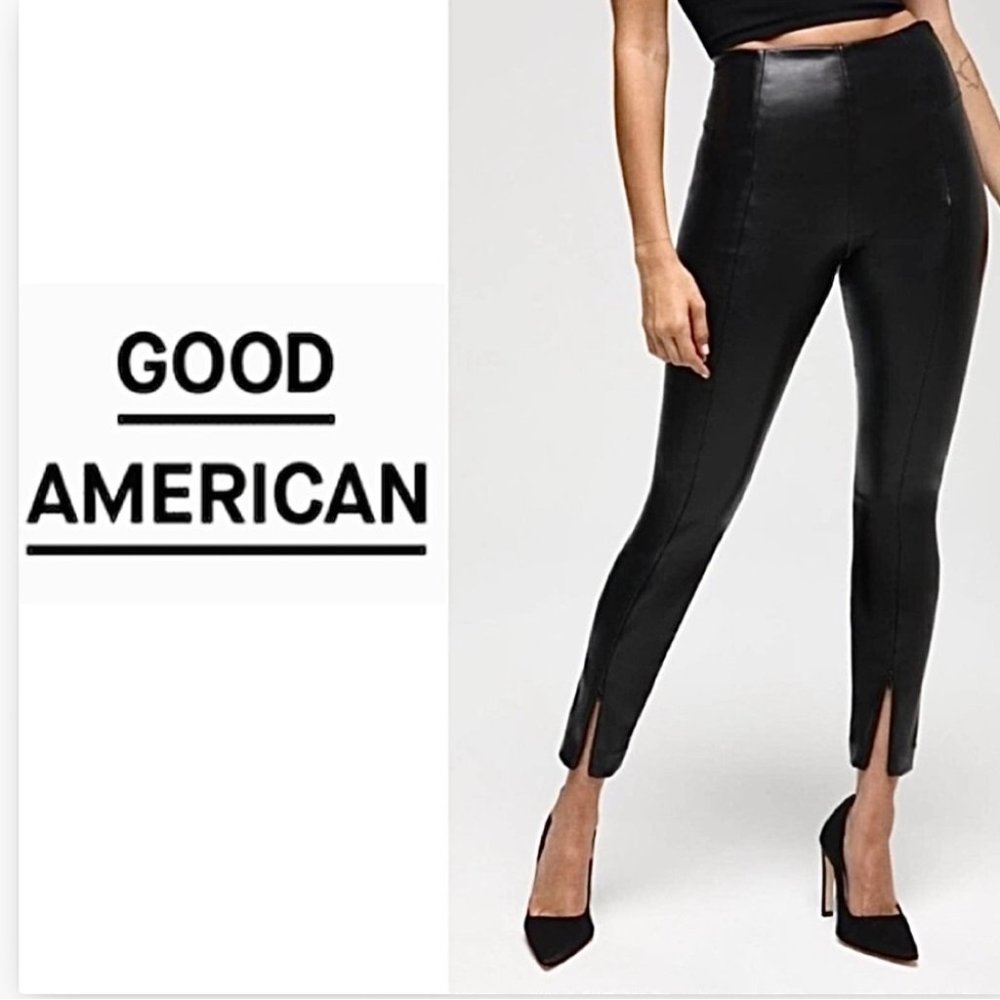Good American Leather-Like Boss Pants